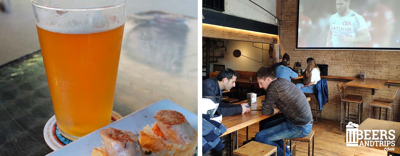 Vista interior de la cervecería Hoppiness en Barcelona